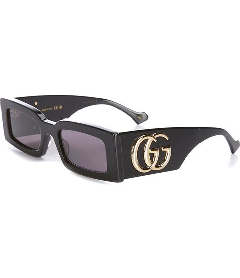 gucci logo 53mm rectangular sunglasses|gucci women's rectangular sunglasses.